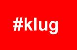 Das Bild zeigt den Schriftzug "#klug".